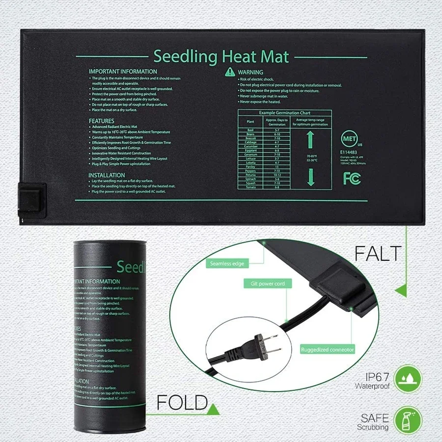 4 Sizes 220V EU Plug Seedling  - Heat Mat Seedling 评论和价格