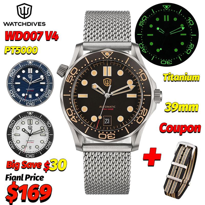Watchdives Wd007 V4 39Mm NTTD  - Plastic Dome Clear 评论和价格