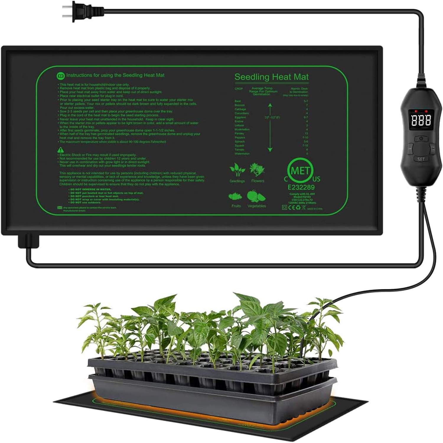 Seedling Heat Mat With Digital - Rooting Gel Clone 评论和价格