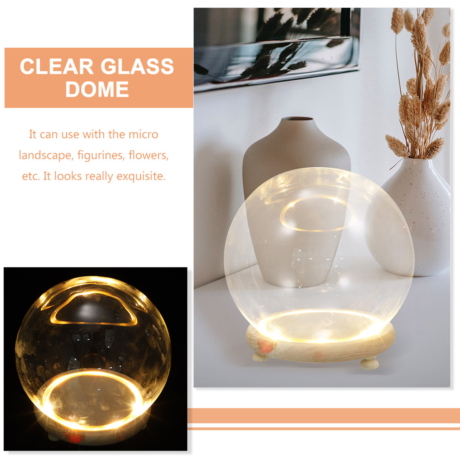 Clear Glass Dome Display Cover - Plastic Dome Clear 评论和价格