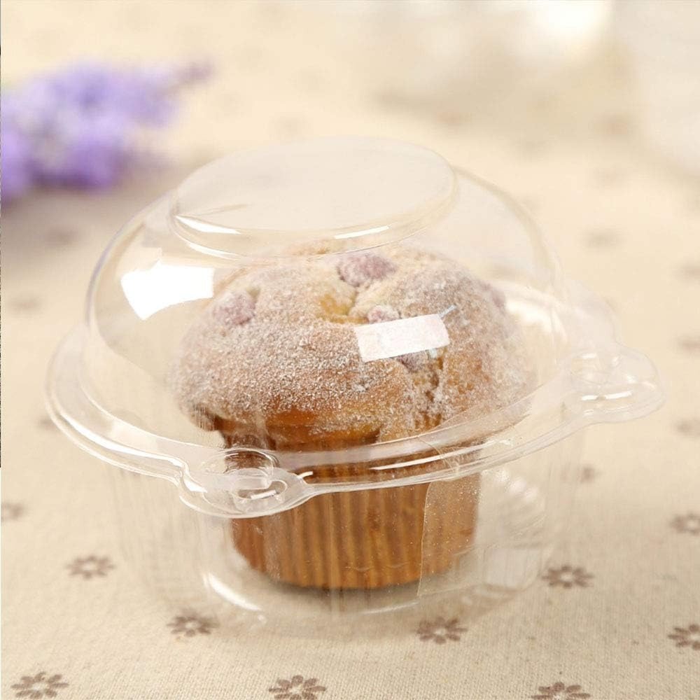 Cupcake Holders Individual,50  - Plastic Dome Clear 评论和价格