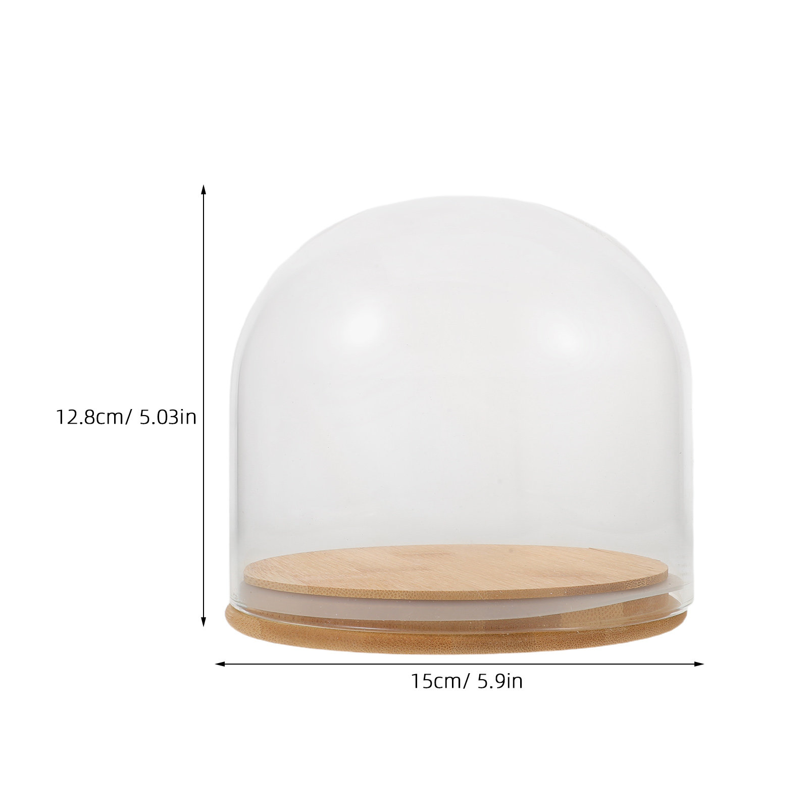 Clear Glass Dome Cloche with S - Plastic Dome Clear 评论和价格