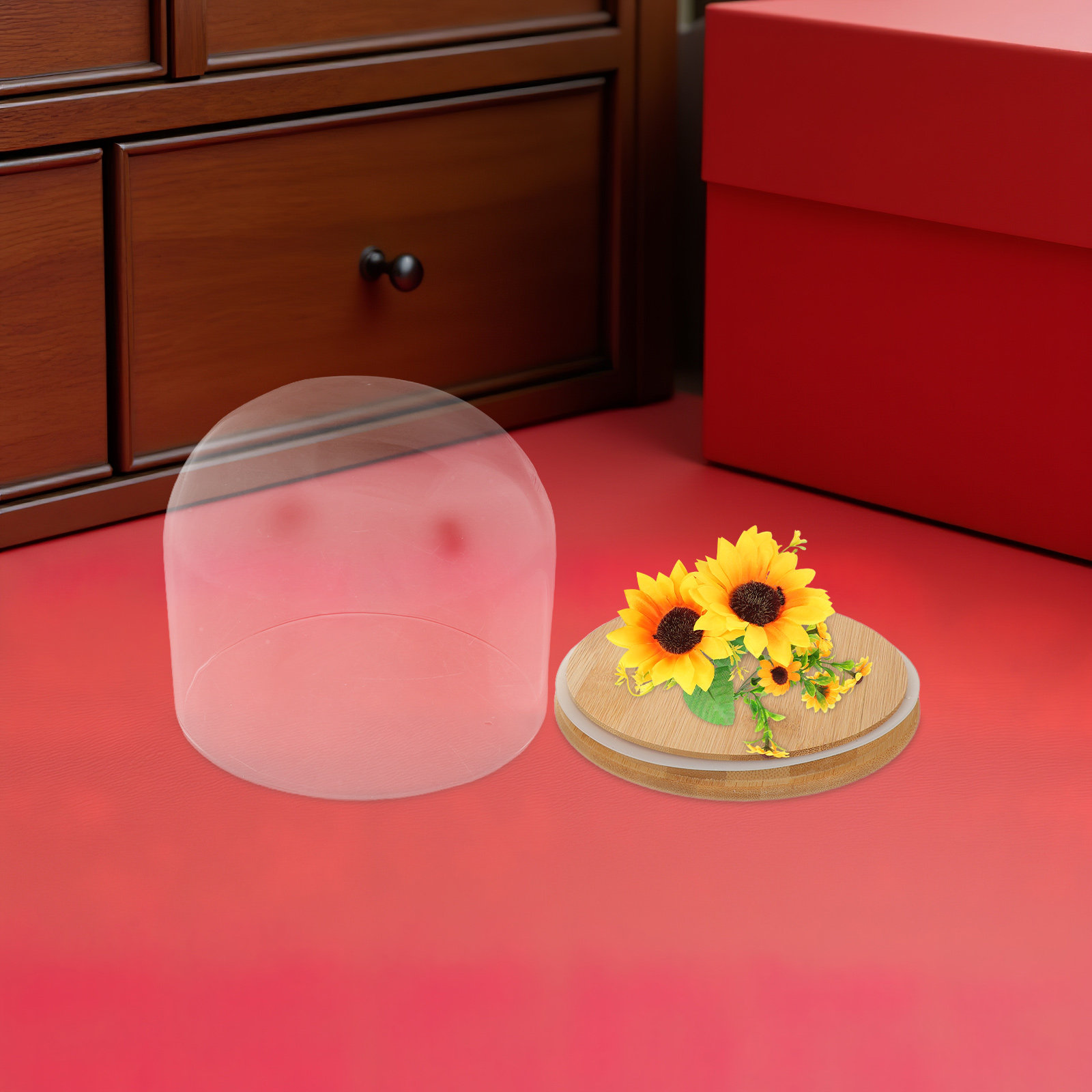 Clear Glass Dome Cloche with S - Plastic Dome Clear 评论和价格