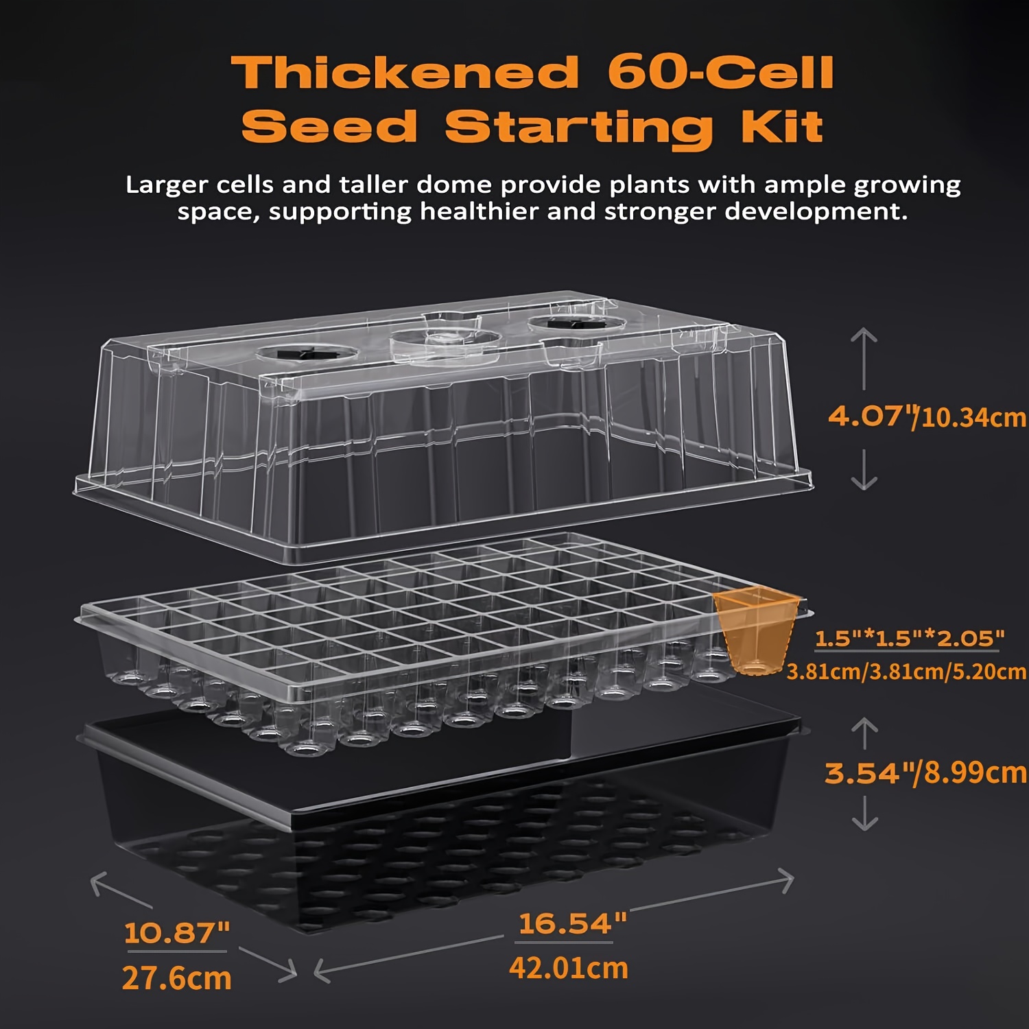 60-Cell Self-Watering Seedling - Humidity Dome Kit 评论和价格
