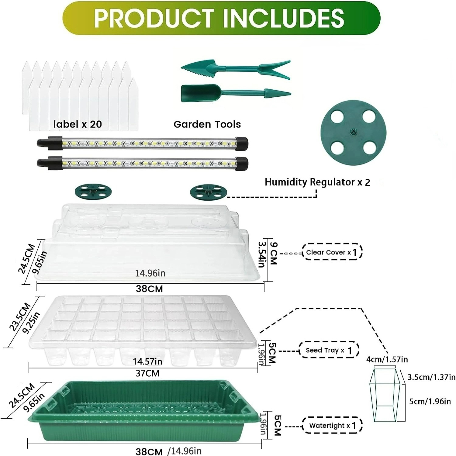 Seed Starter Tray with Grow Li - Humidity Dome Kit 评论和价格
