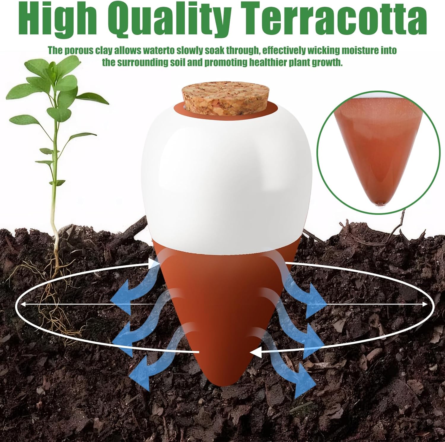 Terracotta Watering Spikes,Sel - Self Watering Insert 评论和价格