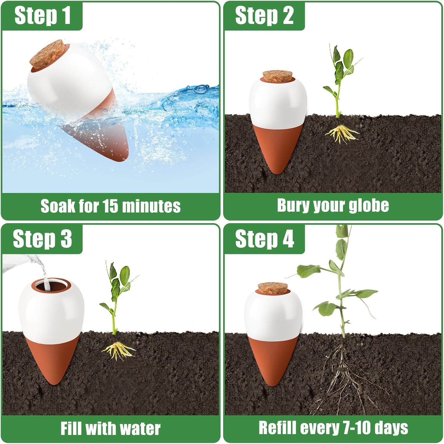 Terracotta Watering Spikes,Sel - Self Watering Insert 评论和价格