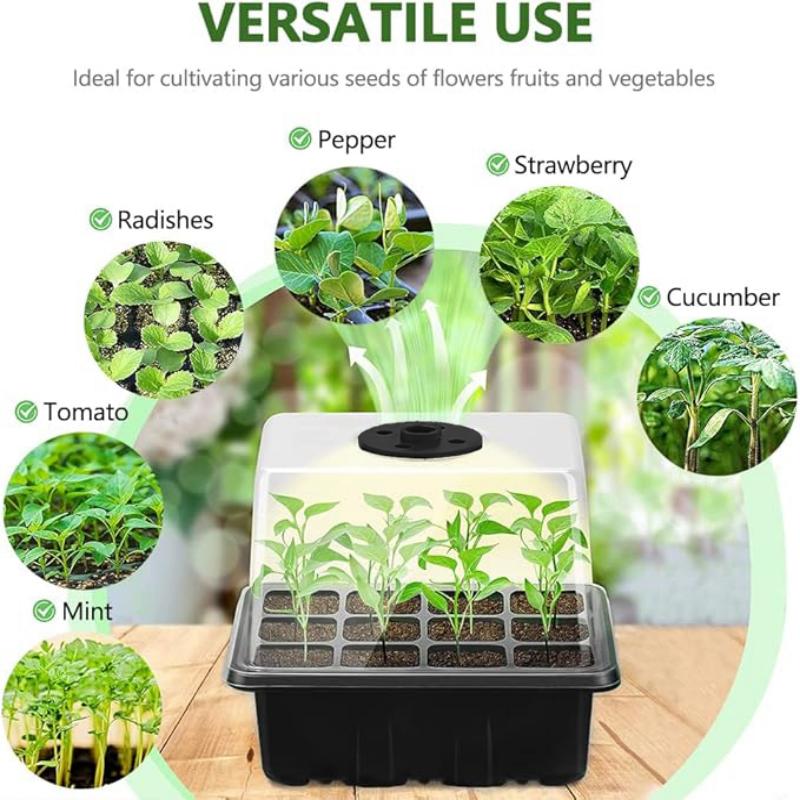Seed starter tray with grow li - Humidity Dome Kit 评论和价格