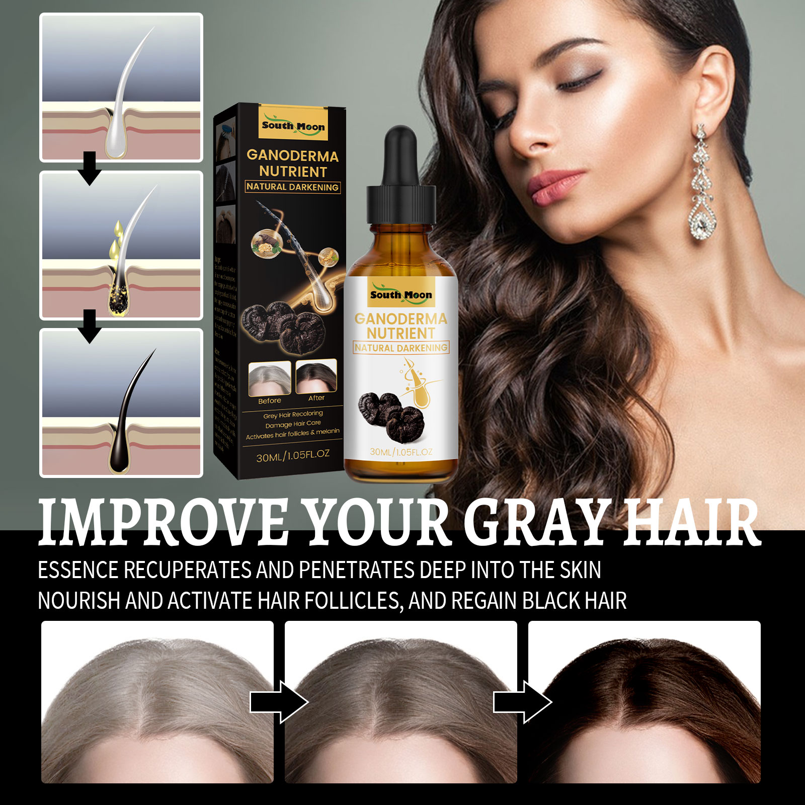 Black Ganoderma Lucidum Hair L - Root Stimulator Liquid 评论和价格