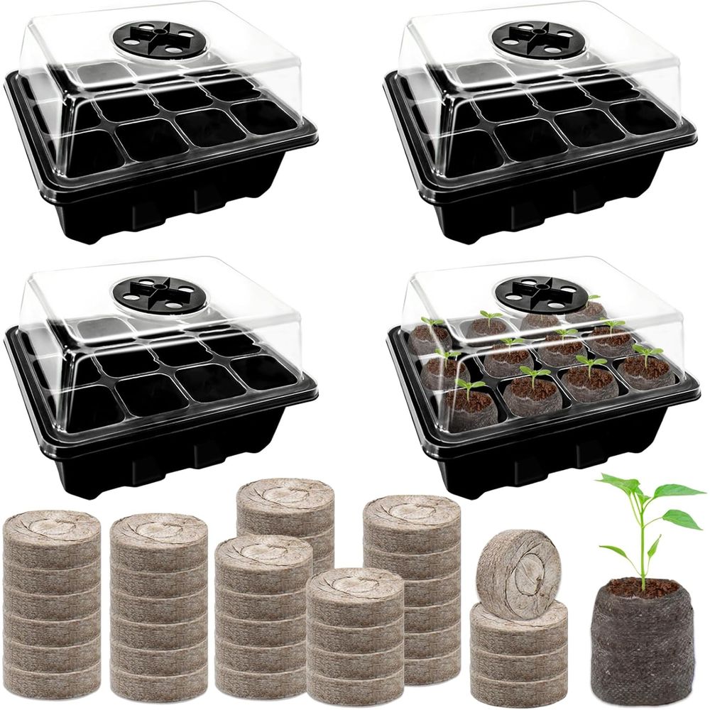 4 Pack Seed Starter Tray with  - Peat Pellet Tray 评论和价格