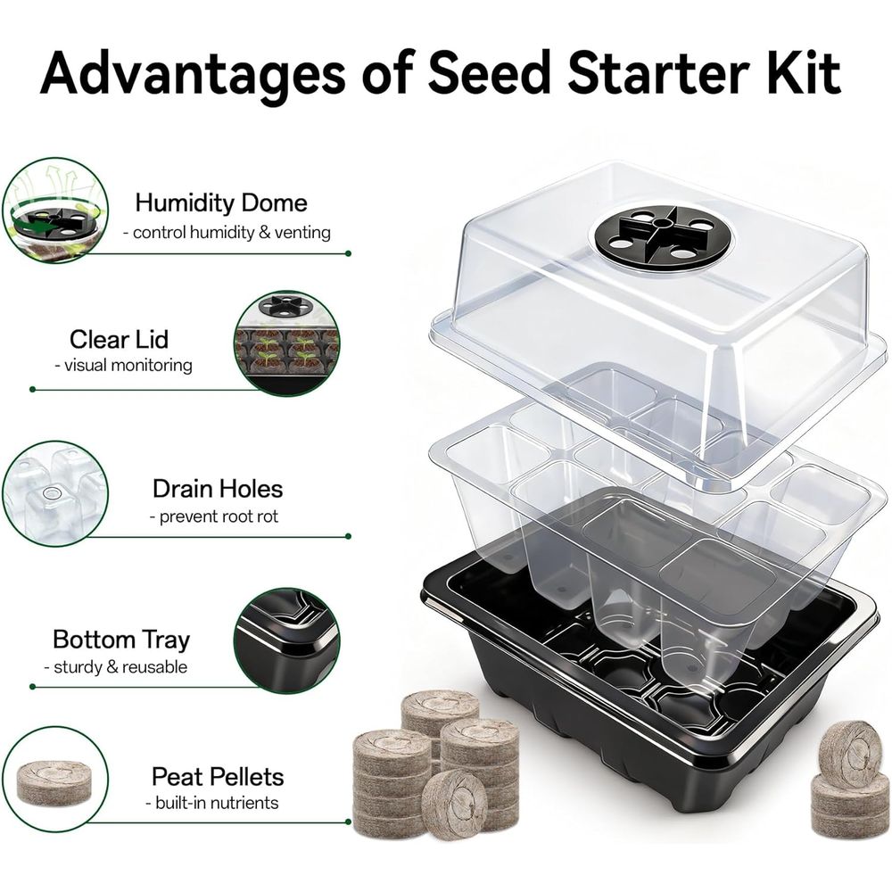 4 Pack Seed Starter Tray with  - Peat Pellet Tray 评论和价格