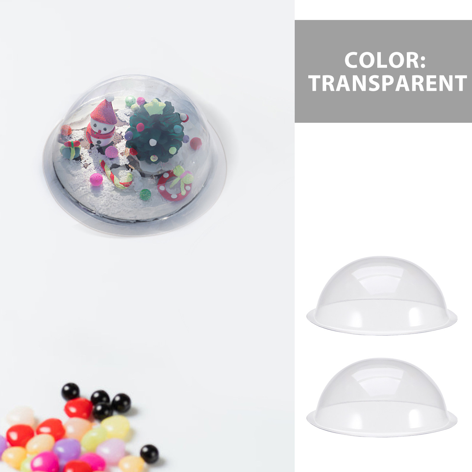 12Pcs Clear Fillable Plastic S - Plastic Dome Clear 评论和价格