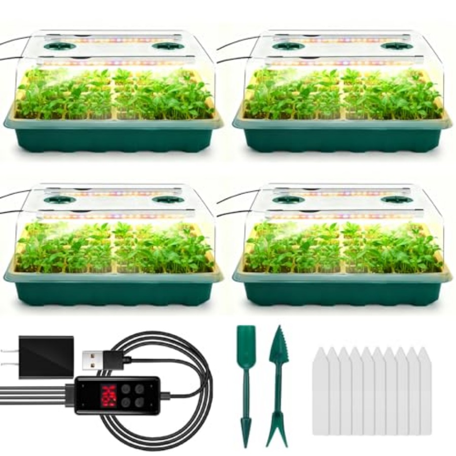 Seed Starter Tray with Grow Li - Humidity Dome Kit 评论和价格
