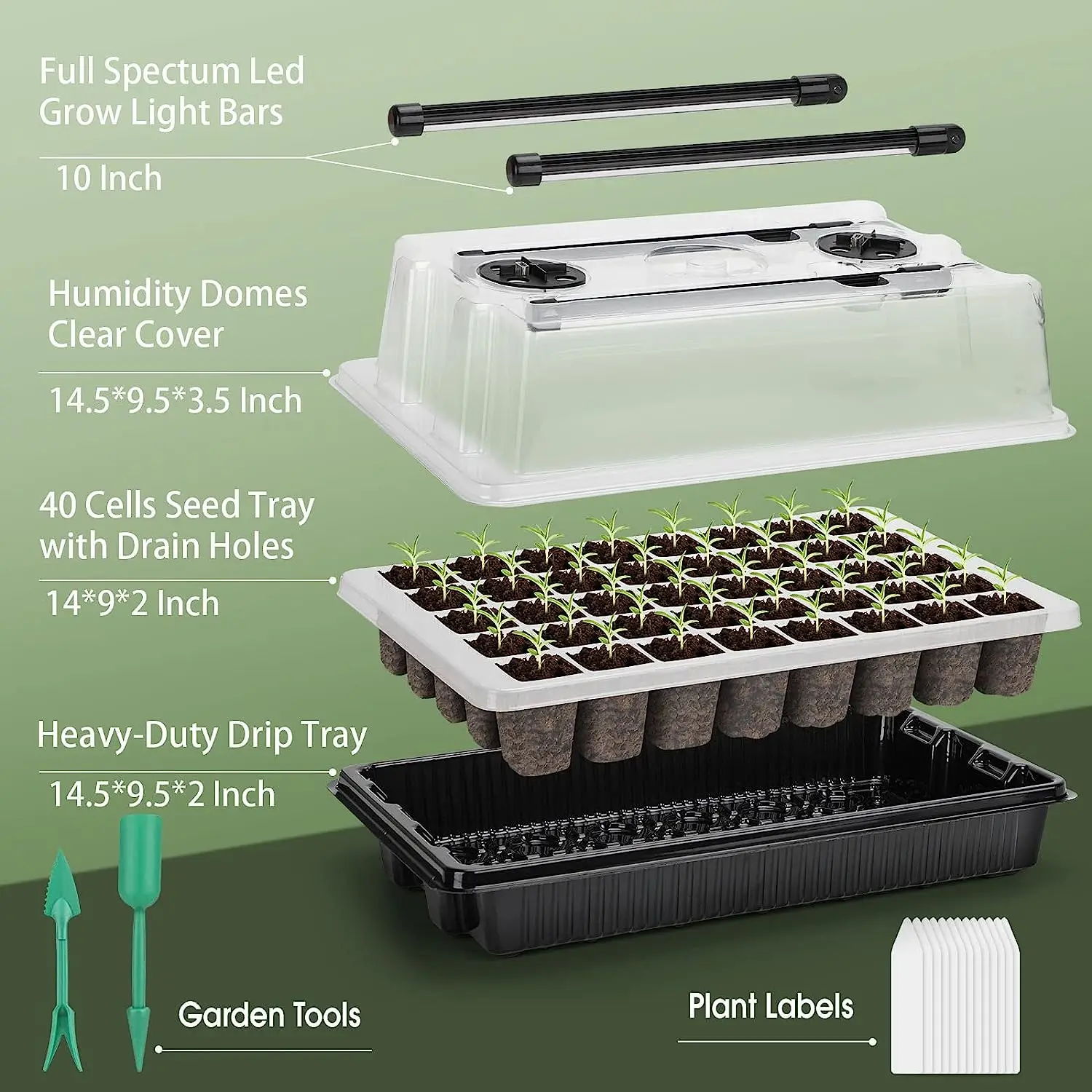 1 Set, Seed Starter Trays With - Humidity Dome Kit 评论和价格